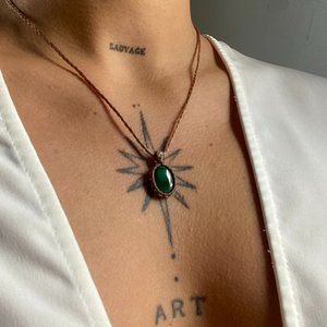 Collier ajustable artisanl - malachite